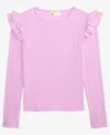 Epic Threads Little & Big Girls Ruffle Sleeve Pointelle Top, Macy's Exclusive In Animal Print