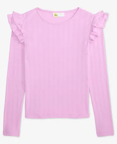 Epic Threads Kids' Little & Big Girls Ruffle Sleeve Pointelle Top, Macy's Exclusive In Animal Print