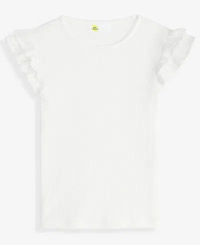 Epic Threads Kids' Little & Big Girls Ruffled-sleeve Pointelle Top, Macy's Exclusive In Animal Print