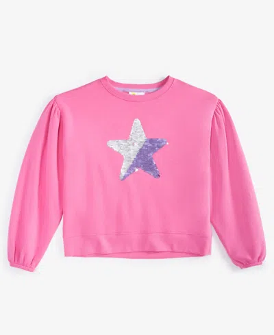 Epic Threads Kids' Little & Big Girls Sequined Star Sweatshirt, Created For Macy's In Bright Peo