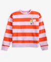 Epic Threads Kid Girl Striped Patch Sweatshirt, Exclusively At Macy's In Lilac Moon