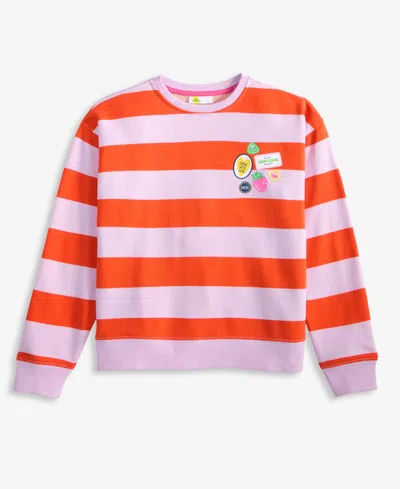 Epic Threads Kid Girl Striped Patch Sweatshirt, Exclusively At Macy's In Lilac Moon