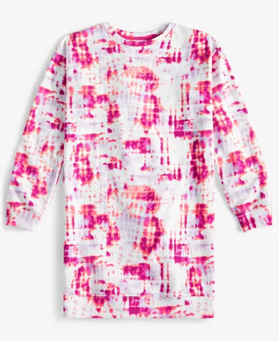 Epic Threads Kids' Little & Big Girls Stripey Tie-dyed Crewneck Dress, Exclusively At Macy's In Freesia Du