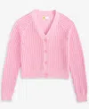 Epic Threads Kid Girl V-neck Button Cardigan, Exclusively At Macy's In Bonbon