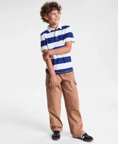 EPIC THREADS LITTLE BIG BOYS STRIPED RUGBY POLO SHIRT DURABLE TWILL CARGO PANTS EXCLUSIVELY AT MACYS