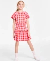 Epic Threads Little Big Girls Gingham Smocked Top Bubble Skirt Exclusively At Macys In Mandarin R