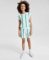 Epic Threads Little & Big Girls Striped Crochet Knit Top, Exclusively At Macy's In White