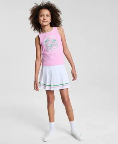 EPIC THREADS LITTLE BIG GIRLS VACAY VIBES TANK TOP STRIPED TENNIS SKIRT EXCLUSIVELY AT MACYS