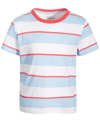 Epic Threads Kids' Little Boys Rugby-striped T-shirt, Created For Macy's In Blue Topaz