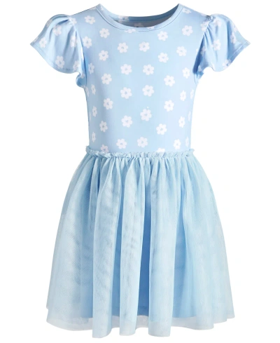 Epic Threads Kids' Little Girls Mini Love Flower Tutu Dress, Created For Macy's In Blue Topaz