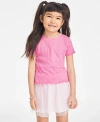 EPIC THREADS LITTLE GIRLS SOLID-COLOR TEXTURED T-SHIRT, CREATED FOR MACY'S