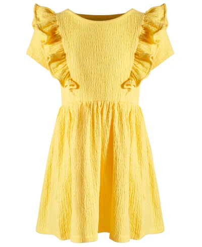 Epic Threads Kids' Little Girls Textured Ruffled Dress, Created For Macy's In Miami Yellow