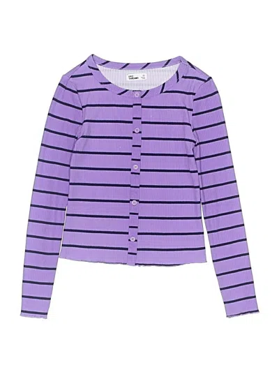 Pre-owned Epic Threads Kids' Long Sleeve Top Purple Sweetheart Neckline Tops