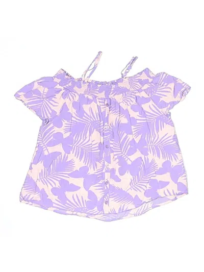 Pre-owned Epic Threads Kids' Short Sleeve Blouse In Purple