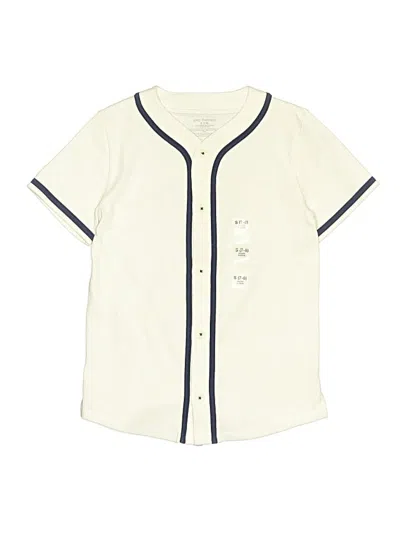 Pre-owned Epic Threads Kids' Short Sleeve Henley Shirt In White