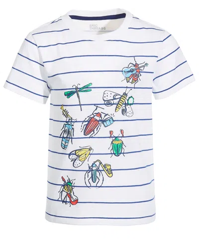 Epic Threads Kids' Toddler & Little Boys Rockin' Bugs Graphic T-shirt, Created For Macy's In Bright White