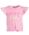 EPIC THREADS TODDLER & LITTLE GIRLS HAPPY GIRL GRAPHIC TIE-FRONT T-SHIRT, CREATED FOR MACY'S