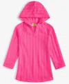 Epic Threads Toddler And Little Girls Long-sleeve Hooded Mesh Swim Cover-up, Exclusively At Macy's In Plyo Pink