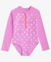Epic Threads Toddler And Little Girls Playful Heart Dot Long-sleeve Rash Guard, Exclusively At Macy's In Blooming Lilac