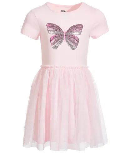 Epic Threads Kids' Toddler & Little Girls Sequin Butterfly Tulle Dress, Created For Macy's In Barely Pink