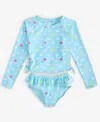 Epic Threads Toddler And Little Girls Splayful Dot Long-sleeve Rash Guard Two Piece Set, Exclusively At Macy's In Crystal Blue