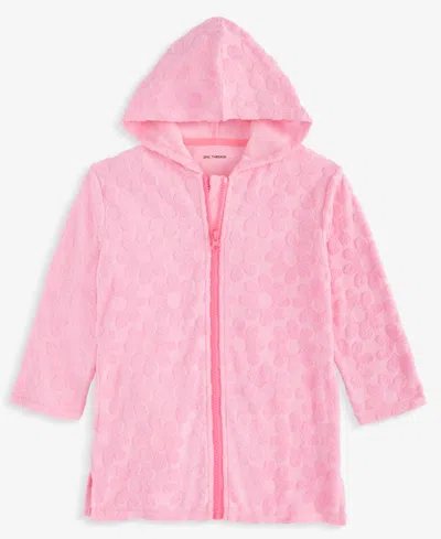 Epic Threads Babies' Toddler And Little Girls Textured Terry Hooded Cover-up, Exclusively At Macy's In Juicy Pink