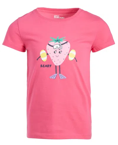 Epic Threads Kids' Toddler & Little Girls Vacation Fruit Graphic T-shirt, Created For Macy's In Pink Lightening