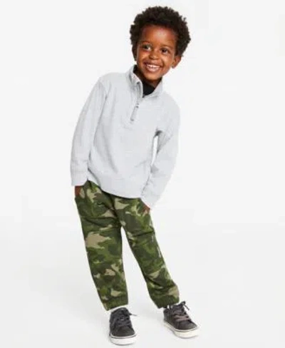 Epic Threads Kids' Toddler Boys 12m 5t Quarter Zip Sweater Race Car T Shirt Camo Print Fleece Jogger Pants Macys Exclus In Gray