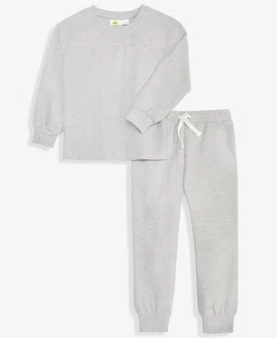 Epic Threads Kids' Toddler Boys' 12m-5t Brushed Rib Waffle-knit Long-sleeve Top And Pants, 2-piece Set, Macy's Exclusiv In Sterling Hthr