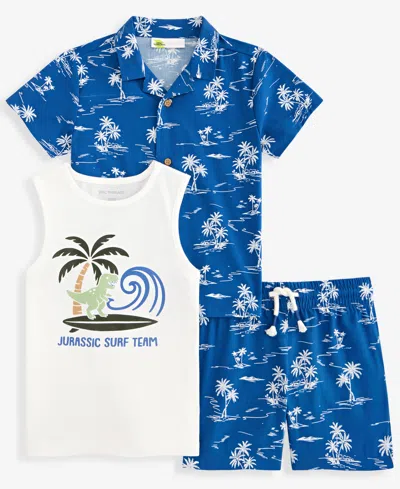 Epic Threads Kids' Toddler Boys' 12m-5t Button-down Shirt, Tank Top And Shorts, 3-piece Set, Macy's Exclusive In Multi