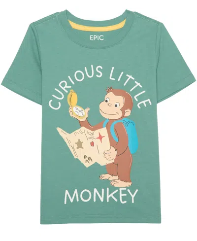 Epic Threads Kids' Toddler Boys' 12m-5t Curious Little Monkey Graphic T-shirt In Green