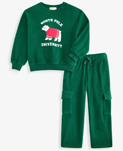 Epic Threads Kids' Toddler Boys' 12m-5t Long-sleeve Crewneck Sweater And Pants, 2-piece Set, Macy's Exclusive In Green