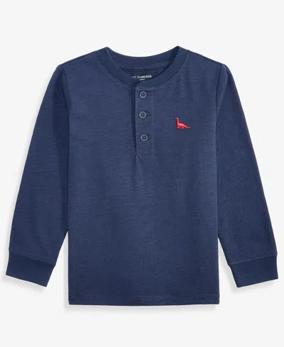 Epic Threads Babies' Toddler Boys' 12m-5t Long-sleeve Icon Slub Henley T-shirt, Macy's Exclusive In Blue