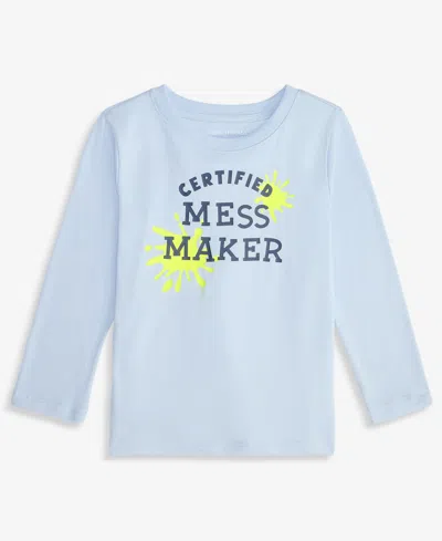 Epic Threads Kids' Toddler Boys' 12m-5t Long-sleeve Mess Maker T-shirt, Macy's Exclusive In Blue