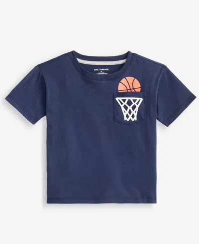 Epic Threads Kids' Toddler Boys' 12m-5t Oversized Pocket T-shirt, Macy's Exclusive In Blue