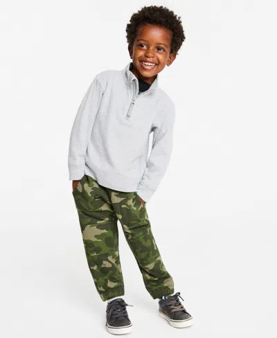 Epic Threads Kids' Toddler Boys' 12m-5t Ribbed Quarter-zip Sweater, Macy's Exclusive In Gray