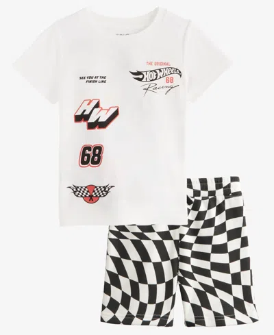 Epic Threads Kids' Toddler Boys' 12m-5t See You At The Finish Line Graphic T-shirt And Shorts, 2-piece Set, Macy's Excl In White