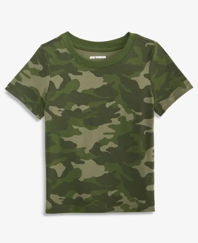 Epic Threads Kids' Toddler Boys' 12m-5t Short-sleeve Camo-print T-shirt, Macy's Exclusive In Green