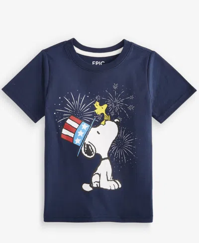 Epic Threads Kids' Toddler Boys' (12m-5t) Snoopy Fireworks T-shirt, Macy's Exclusive In Blue