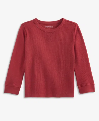 Epic Threads Babies' Toddler Boys' 12m-5t Solid Thermal Long-sleeve T-shirt, Macy's Exclusive In Brown