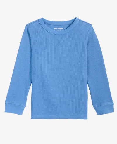 Epic Threads Babies' Toddler Boys' 12m-5t Solid Thermal Long-sleeve T-shirt, Macy's Exclusive In Blue