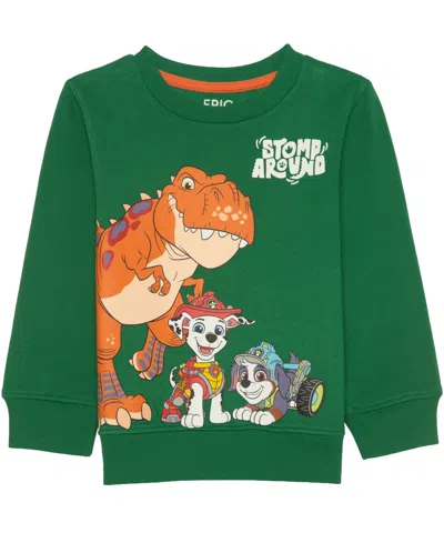 Epic Threads Babies' Toddler Boys' 12m-5t Stomp Around Long-sleeve Graphic Sweatshirt In Green