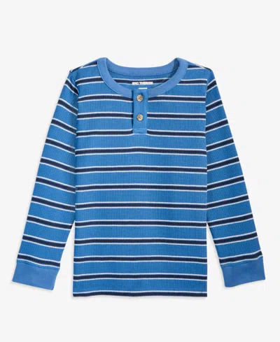 Epic Threads Kids' Toddler Boys' 12m-5t Striped Henley Thermal Shirt, Macy's Exclusive In Blue