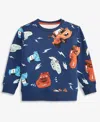 Epic Threads Toddler Boys 2t-4t Cars-print Crewneck Knit Sweatshirt, Macy's Exclusive In Blue