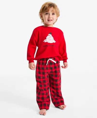 Epic Threads Kids' Toddler Boys' And Girls' 2t-5t Long Sleeve Crewneck Sweater And Pants, 2-piece Set, Macy's Exclusive In Red
