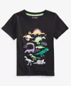 Epic Threads Toddler Boys Dino Grid Graphic T-shirt, Created For Macy's In Deep Black