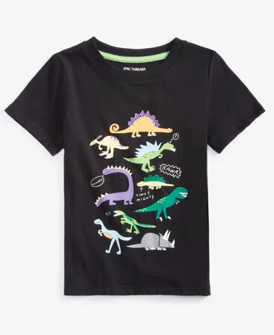 Epic Threads Babies' Toddler Boys Dino Grid Graphic T-shirt, Created For Macy's In Deep Black