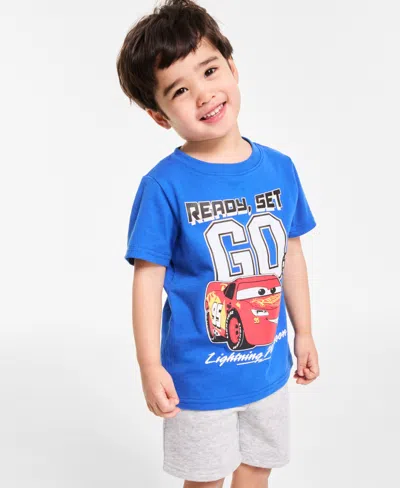 Epic Threads Babies' Toddler Boys Lightning Mcqueen Ready Set Go Graphic T-shirt, Exclusively At Macy's In Nautical Blue