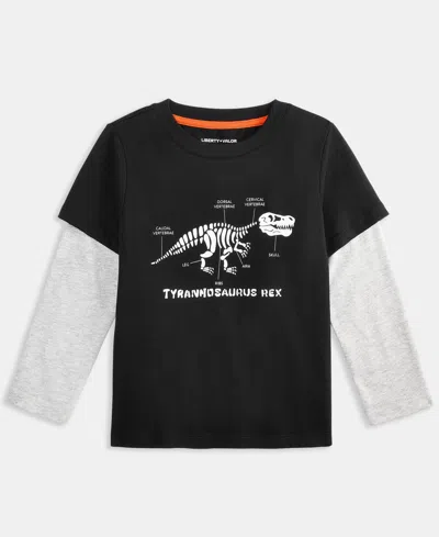 Epic Threads Babies' Toddler Boys T-rex Twofer T-shirt In Black