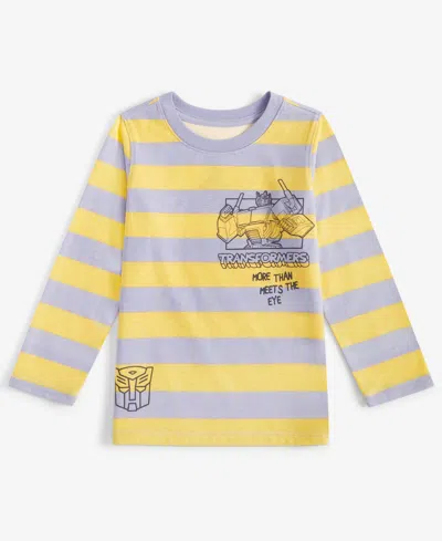 Epic Threads Babies' Toddler Boys Transformers Graphic Striped Long-sleeve T-shirt, Exclusively At Macy's In Mystic Pur